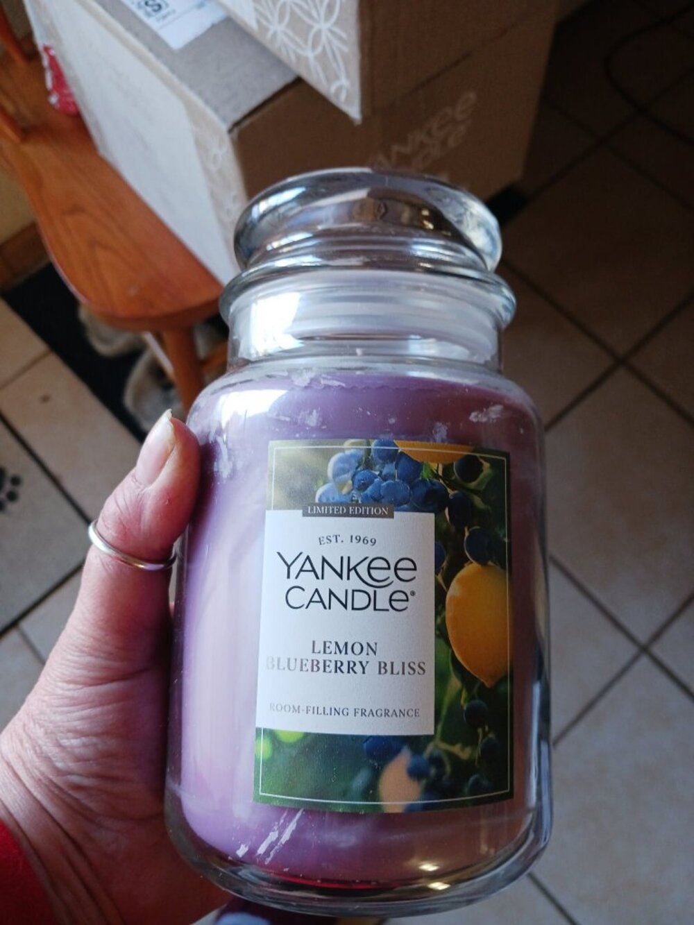 Yankee Candle Lemon Blueberry Bliss Large 22oz Jar Candle Spring Botanica New